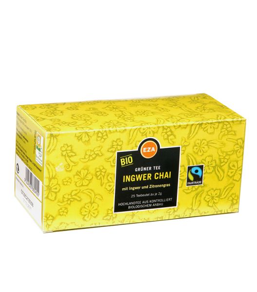 Fair Trade Ingwer Chai Grüner Tee in Beuteln