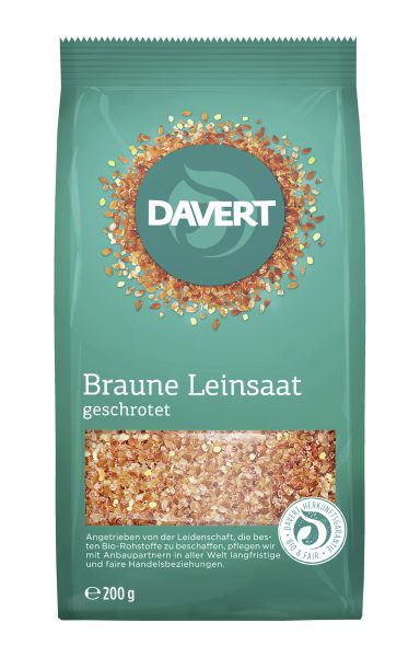 Braune Leinsaat geschrotet