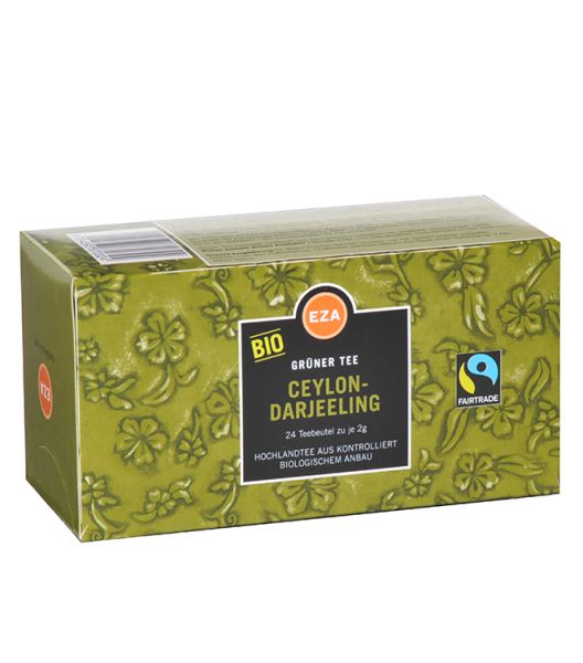 Fair Trade Ceylon Darjeeling grüner Tee Beutel