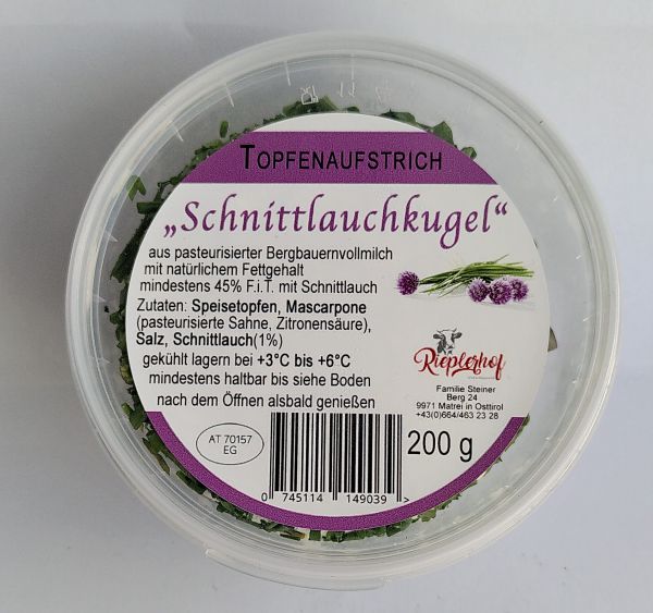 Topfenaufstrich "Schnittlauchkugeln"