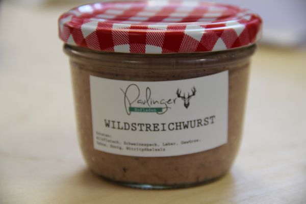 Wildstreichwurst im Glas (Bestellen jederzeit, Lieferung am 1. Freitag im Monat)