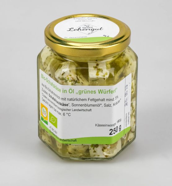 Bio grünes Würferl in Öl