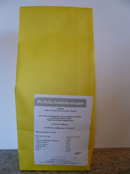 Gelbe Schälerbsennudeln; Tagliatelle