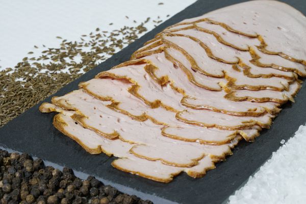 Schweine-Leberkäse als Aufschnitt