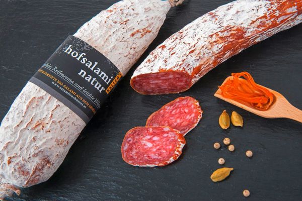 Bio Hofsalami "Natur" (€6,10/100g)