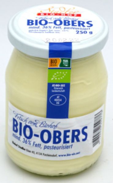 Bio Schlagobers im Glas