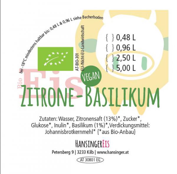 Zitrone Basilikum Eis (vegan) NEU!