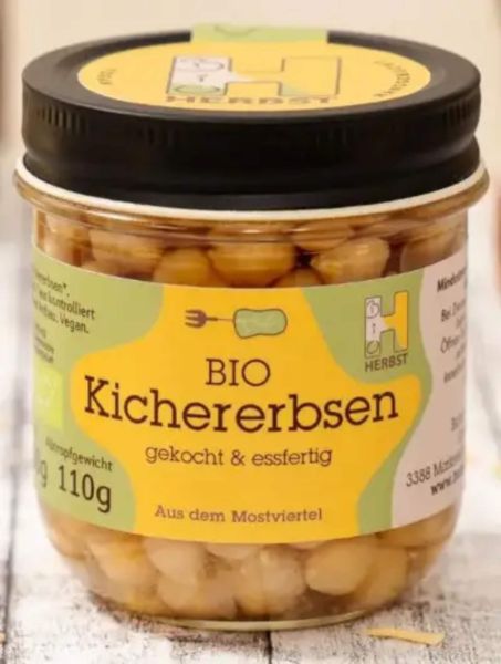 Essfertige Bio Kichererbsen – Mostviertel (im Glas)