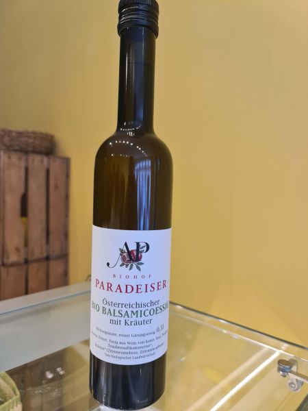Weisser Bio Balsamico Essig mit Kräutern