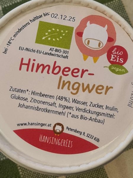 Himbeer Ingwer Eis (vegan) - NEU!