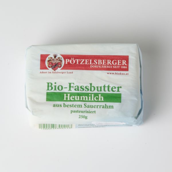 Bio-Fassbutter aus Heumilch-Sauerrahm (Pötzelsberger)