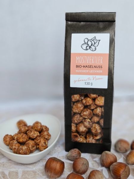 Gebrannte Mostviertler Bio Haselnüsse (mit Zucker & Zimt) - 130 g