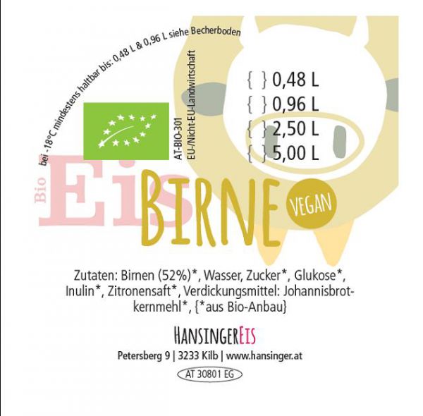 Birnen Eis (vegan)