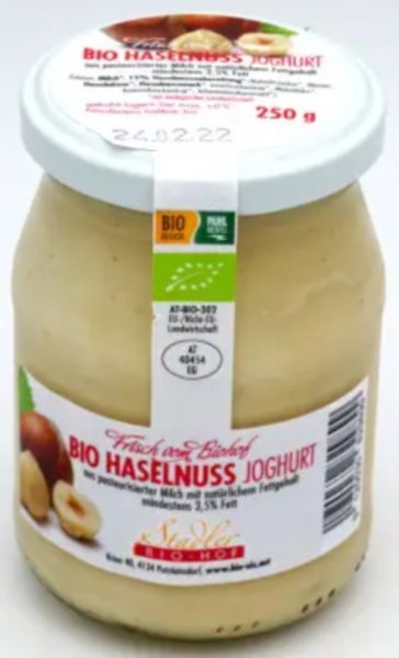 Bio Joghurt Haselnuss - im Glas | Biohof Stadler, Mühlviertel