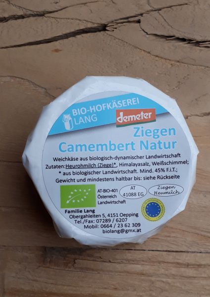 Ziegencamembert natur (3,99/100g) demeter