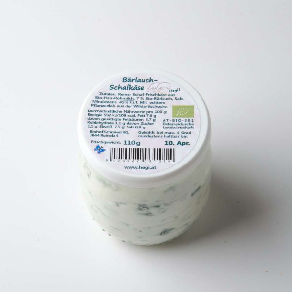 Bio Schaf-Frischkäse mit Bärlauch - Gupf im Glas