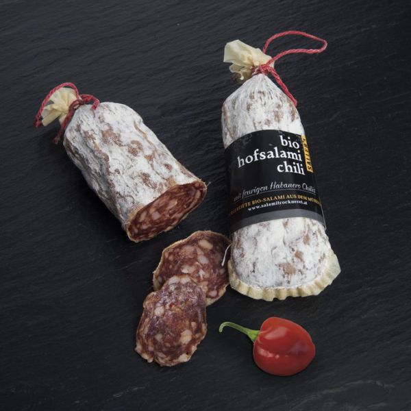 Hofsalami "Chili" (€6,10/100g) Neu!