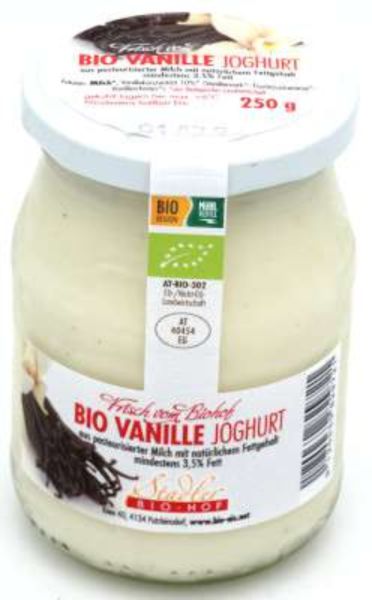 Bio-Joghurt Vanille - im Glas | Biohof Stadler, Mühlviertel