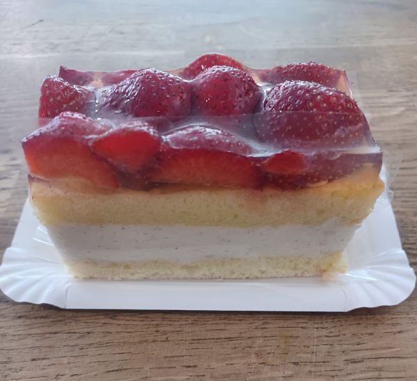 Erdbeer-Vanille-Schnitte Bio