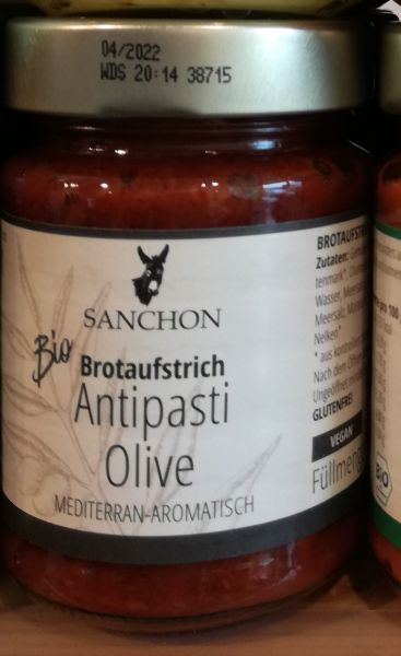 Brotaufstrich Antipasti Olive Bio