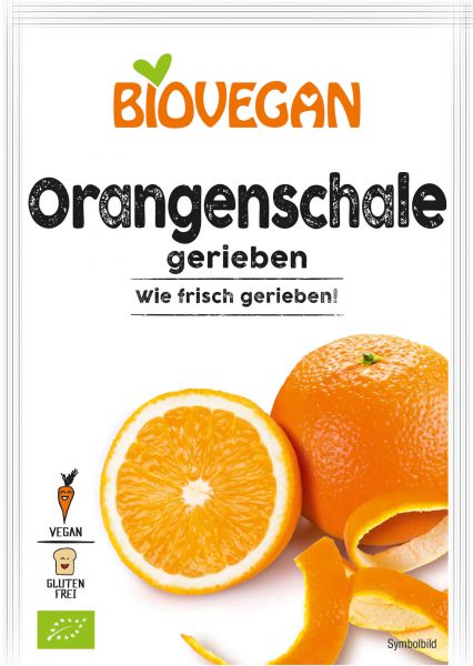 Orangenschalen gerieben