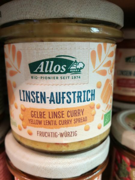 Linsen-Aufstrich, gelbe Linsen Curry