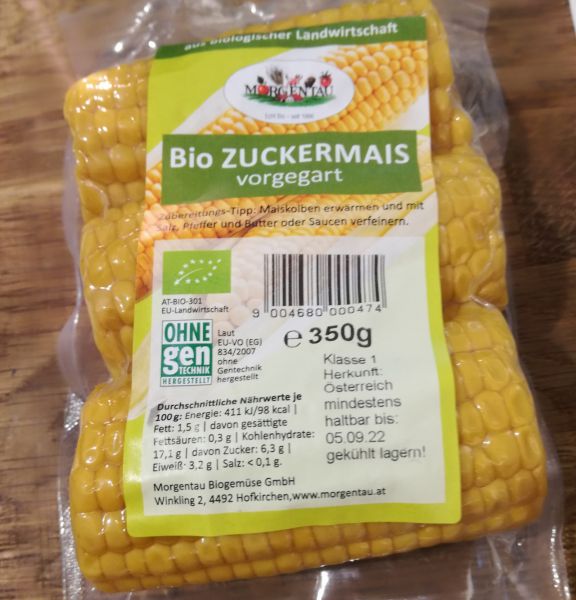 Zuckermais Bio vorgekocht