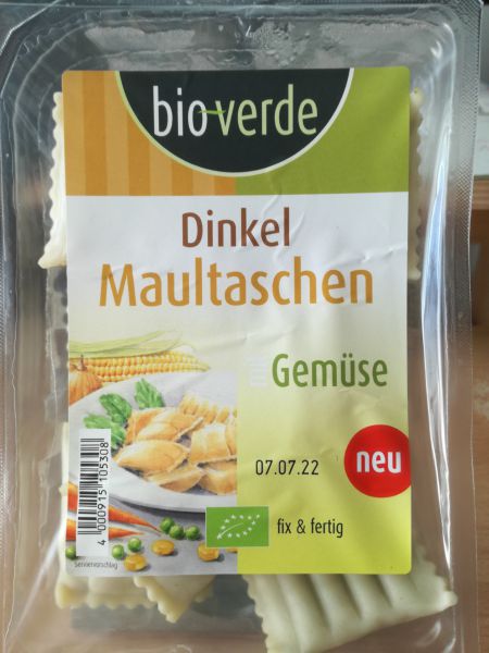 Dinkel Maultaschen mit Gemüse