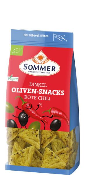 Dinkel Oliven-Snacks Rote Chili Bio