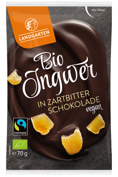 Ingwer in Zartbitter-Schokolade Bio