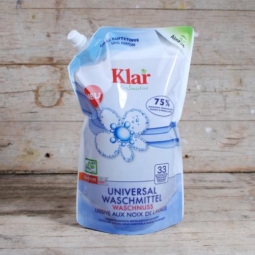 Klar Universal-Flüssigwaschmittel mit Waschnuss-Extrakt, ohne Duft