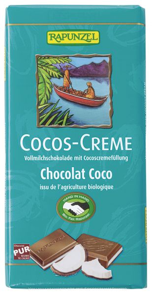 Schokolade Vollmilch Cocos-Creme gefüllt