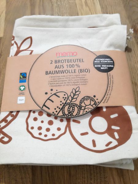 Brotbeutel Bio, 2 Stk.