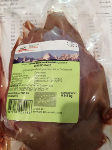 Schulter vom Kalb ohne Knochen