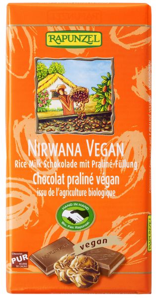 Nirwana vegan Schokolade mit Praliné-Füllung
