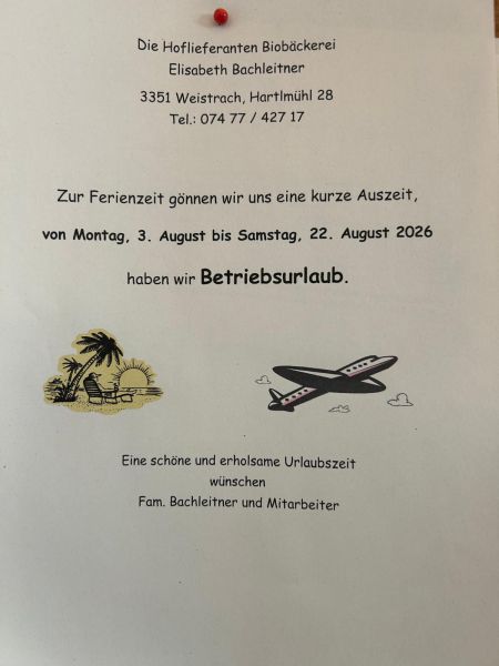 Wir sind von 3. bis 22. August in Urlaub