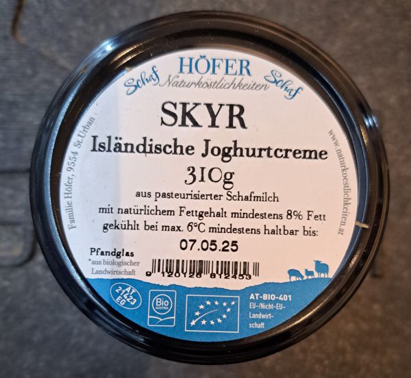 Schafmilch Skyr Natur Bio