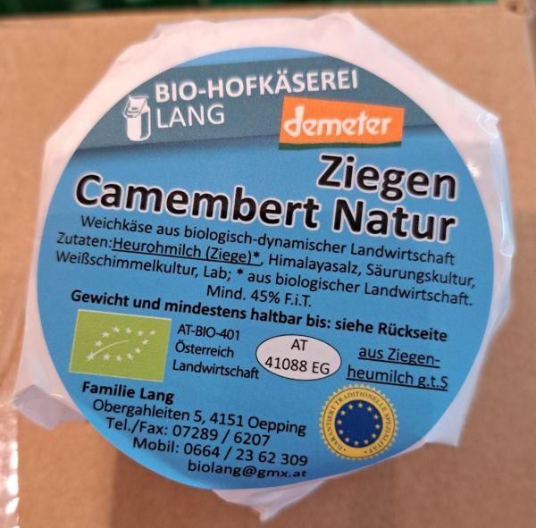 Ziegencamembert Natur, Demeter