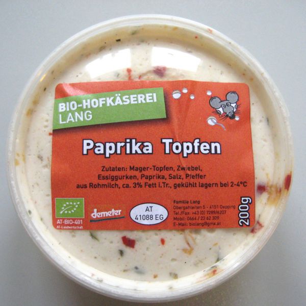 Topfenaufstrich Paprika, demeter