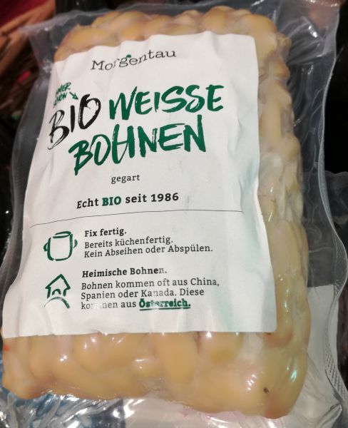 Weiße Bohnen Bio, gegart