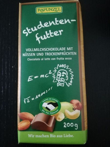 Schokolade Vollmilch Studentenfutter