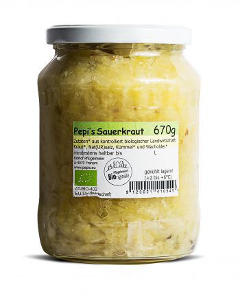 Sauerkraut unpasteurisiert im Glas