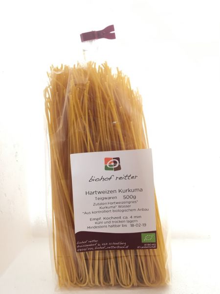 Spaghetti Hartweizengrieß mit Kurkuma