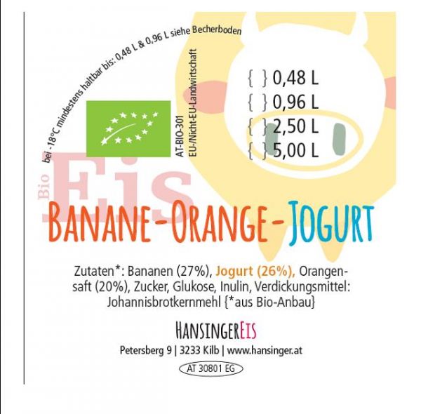Banane-Orange-Jogurt Eis