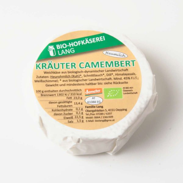 Camembert mit Kräuter € 24,20/kg