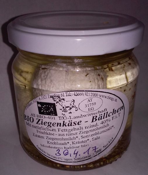 Ziegenkäsebällchen im Glas