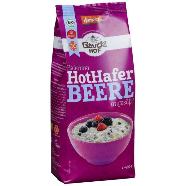 Porridge Hot Hafer Beere glutenfrei ungesüßt