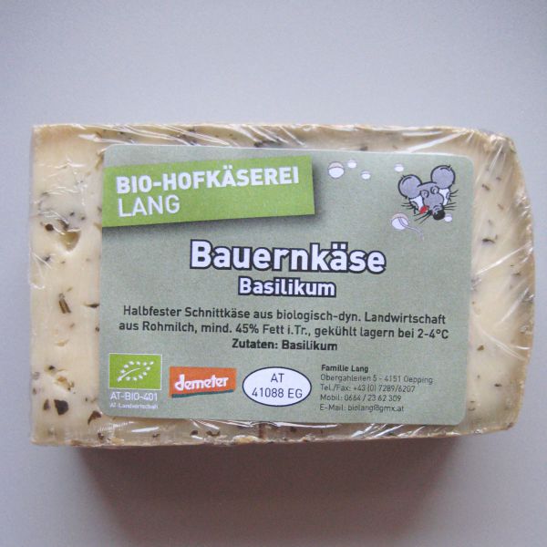 Bauernkäse (demeter )Basilikum