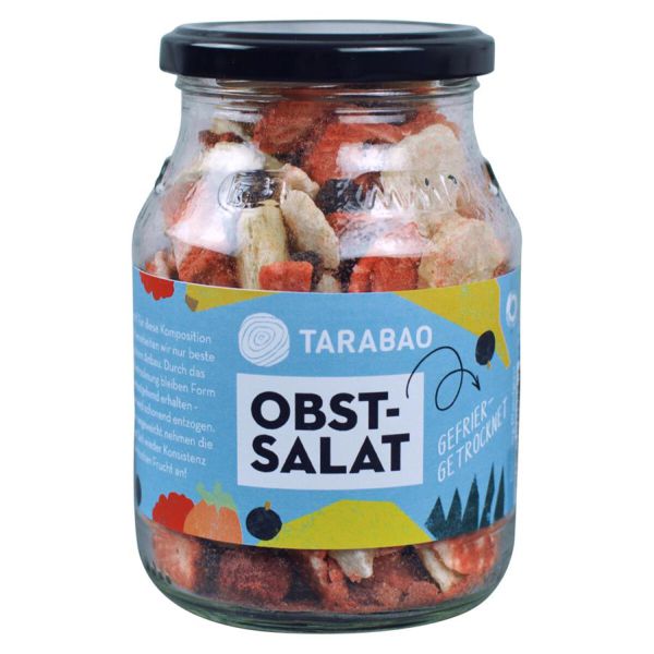Obstsalat gefriergetrocknet Mehrwegglas