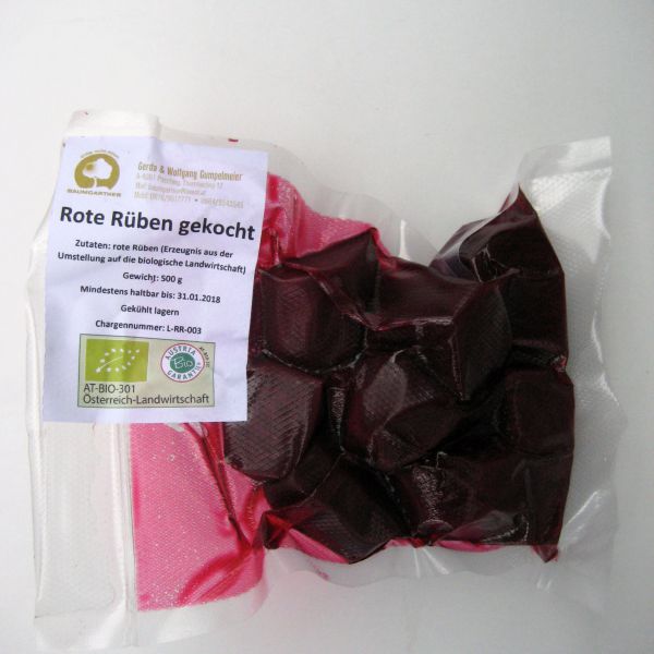 Rote Rüben gedämpft und geschält